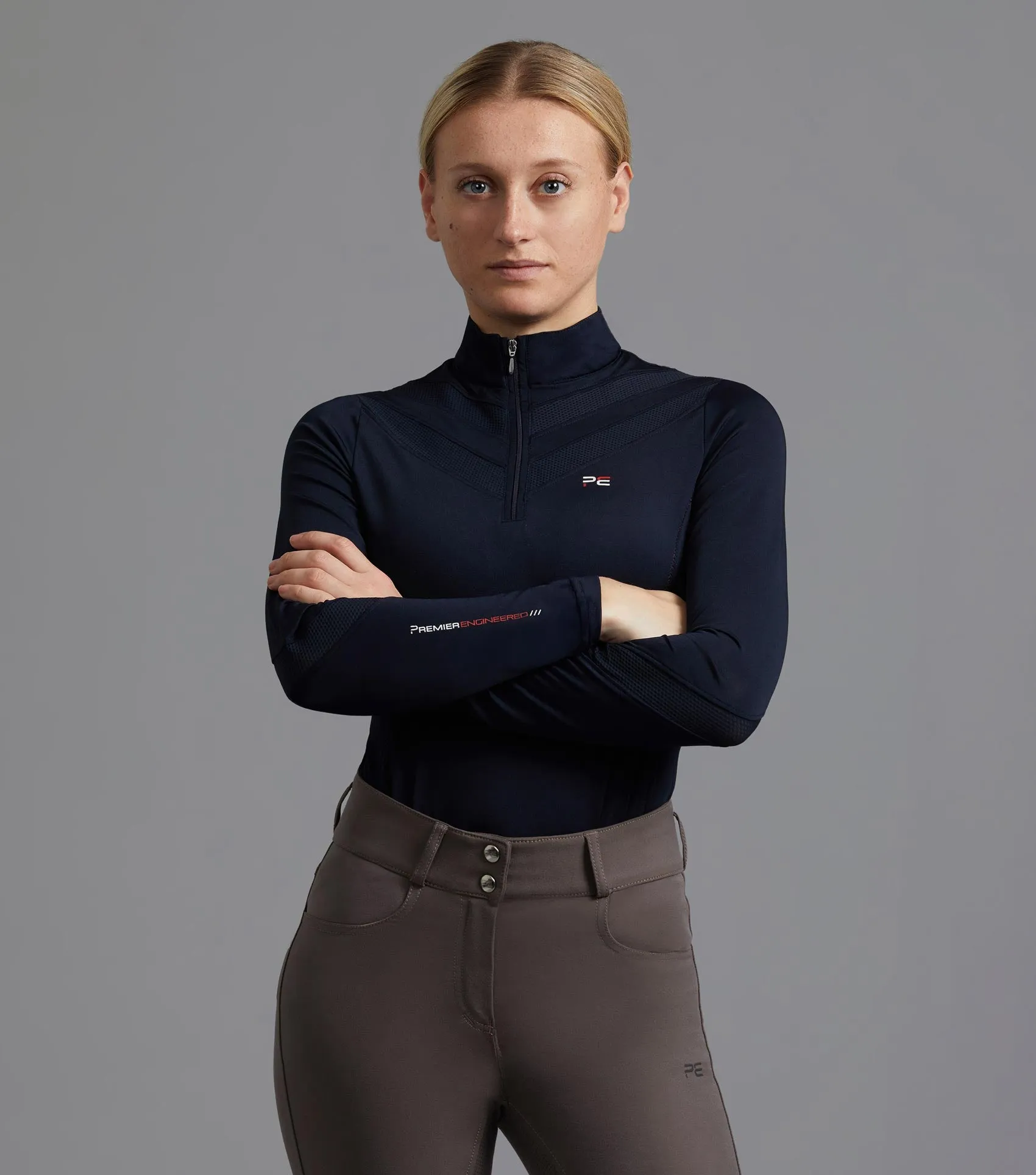 Arclos Ladies Technical Long Sleeve Riding Top Navy