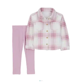 Baby Girls' 2-Piece Plaid Fleece Shacket & Legging Set 1R972610