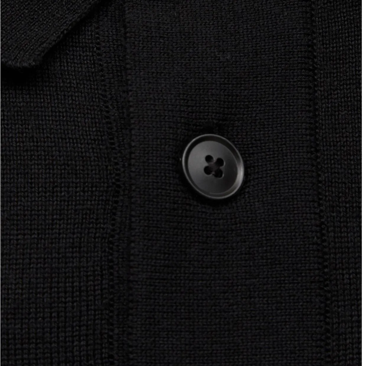 BOSS Wool Blend Black Polo Sweater