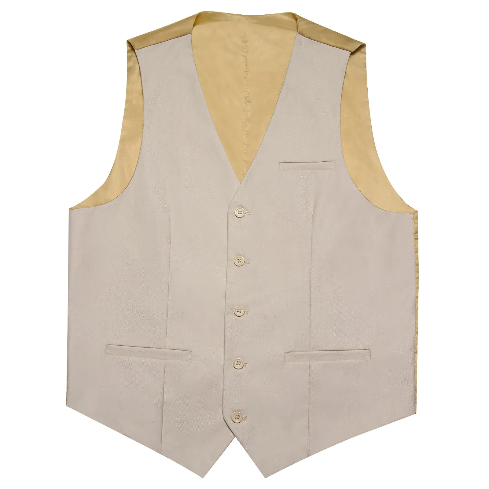 Champagne Solid Silk Men's Classic Vest