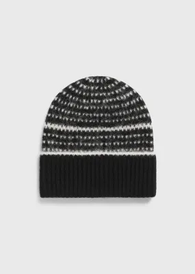 Contrast-edge beanie black