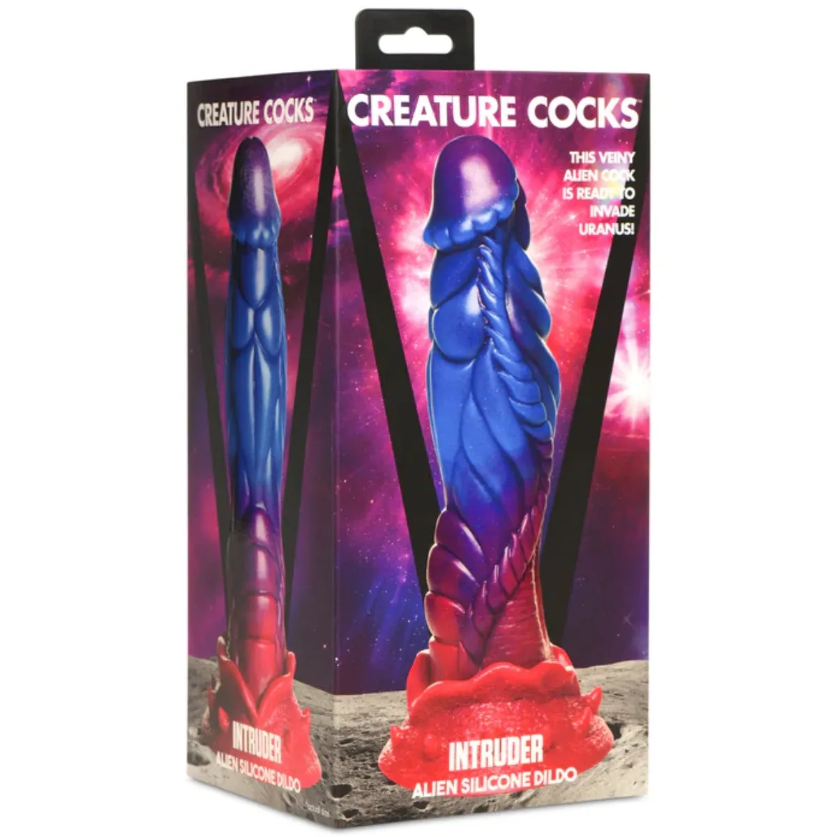 Creature Cocks Intruder Alien Silicone Dildo Purple Blue Pink