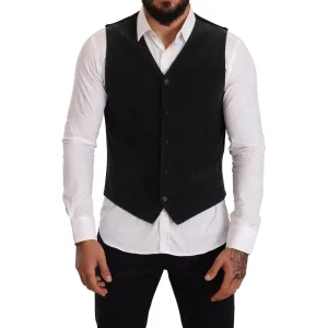 Dolce & Gabbana Elegant Black Cotton Formal Dress Vest