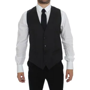 Dolce & Gabbana Elegant Gray Wool Formal Dress Vest