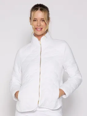 Double Zipper Padded Jacket in White