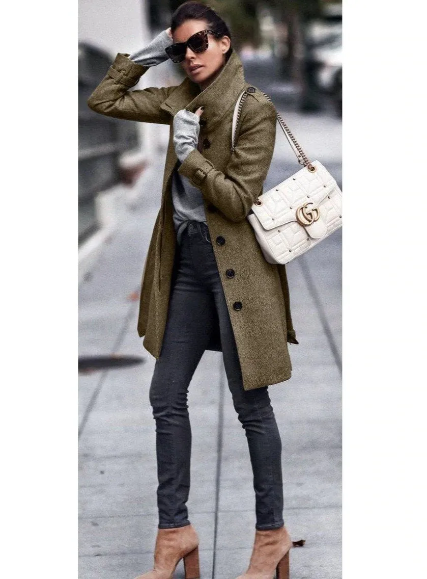 Flytonn-Fall Outfits Women Outwear Streetwear -women's outerwear women's coat Fashion Pure Color Long Sleeve Coat