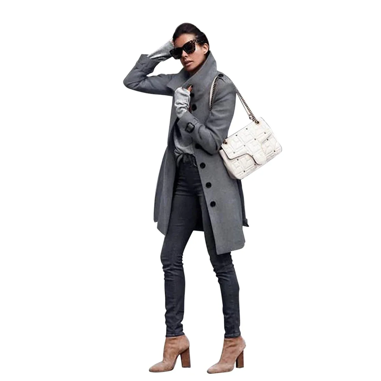 Flytonn-Fall Outfits Women Outwear Streetwear -women's outerwear women's coat Fashion Pure Color Long Sleeve Coat