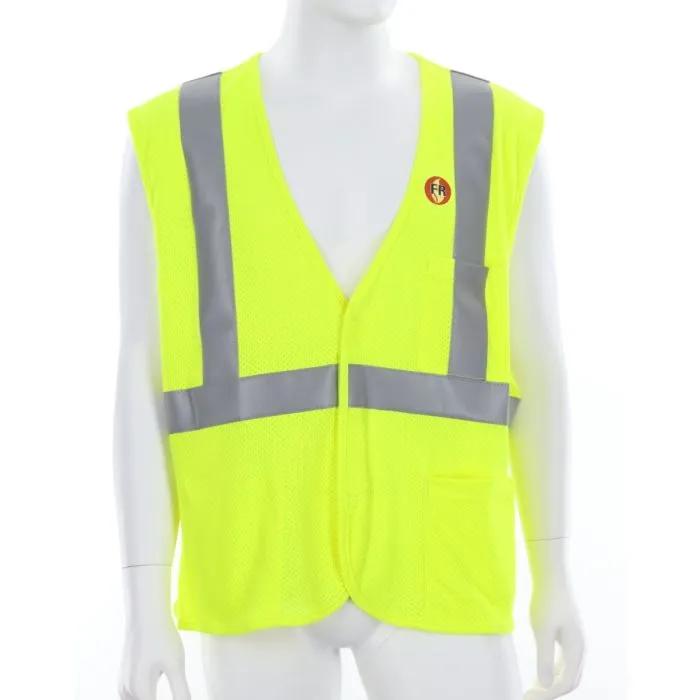 Fr Modacrylic Vest,CL2,Mesh Lime M