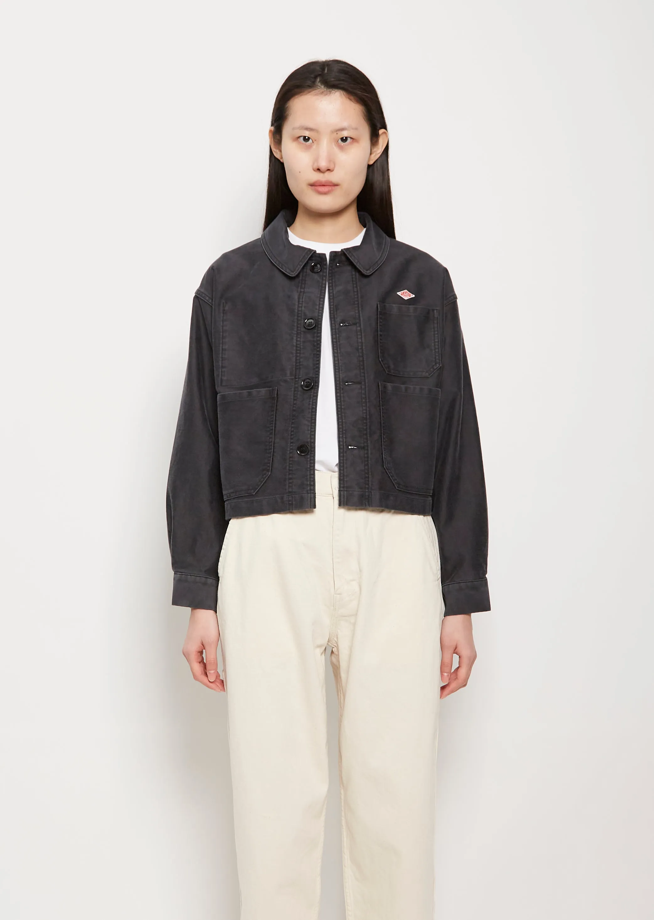 French Coverall Cotton Jacket — Black