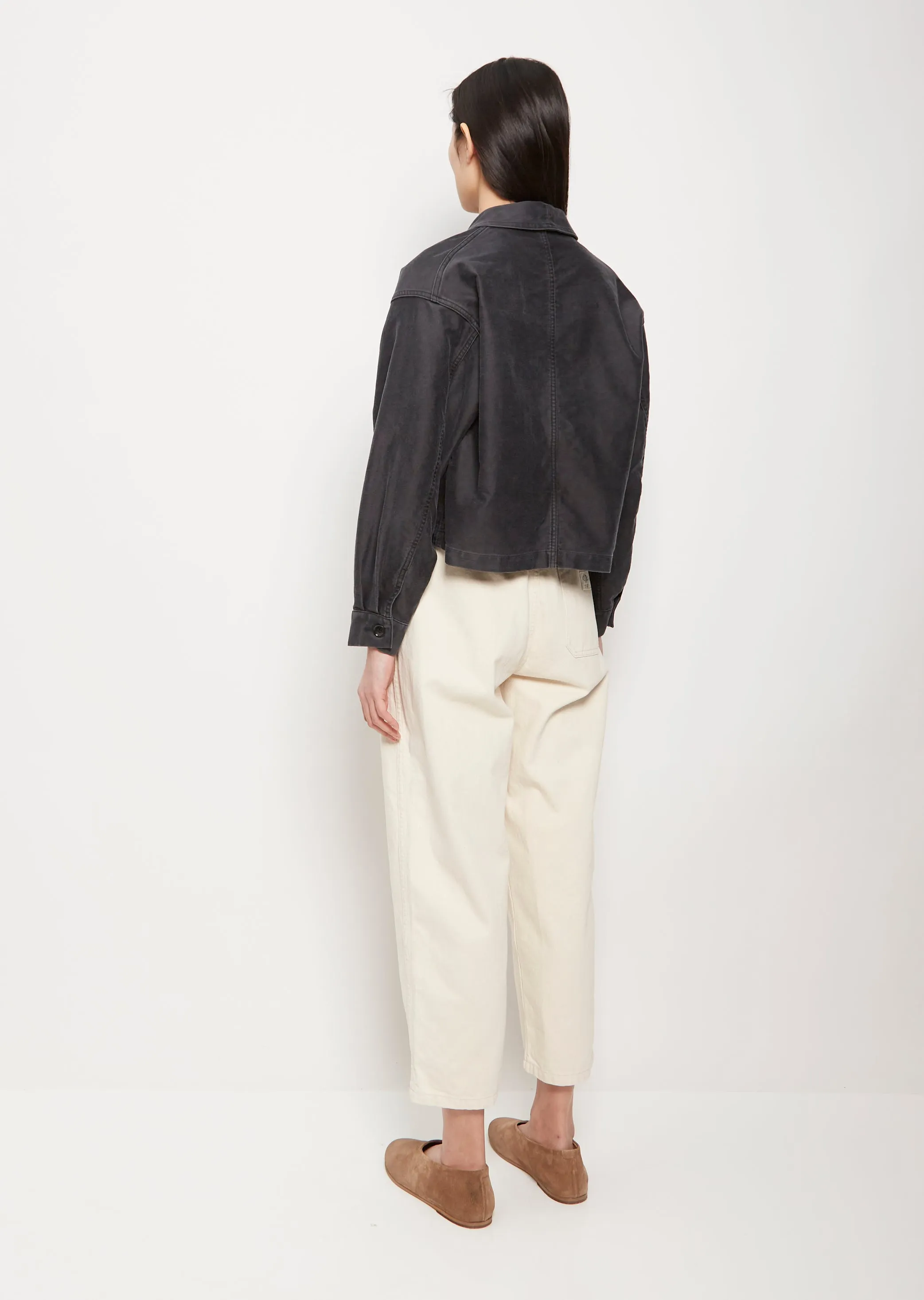 French Coverall Cotton Jacket — Black