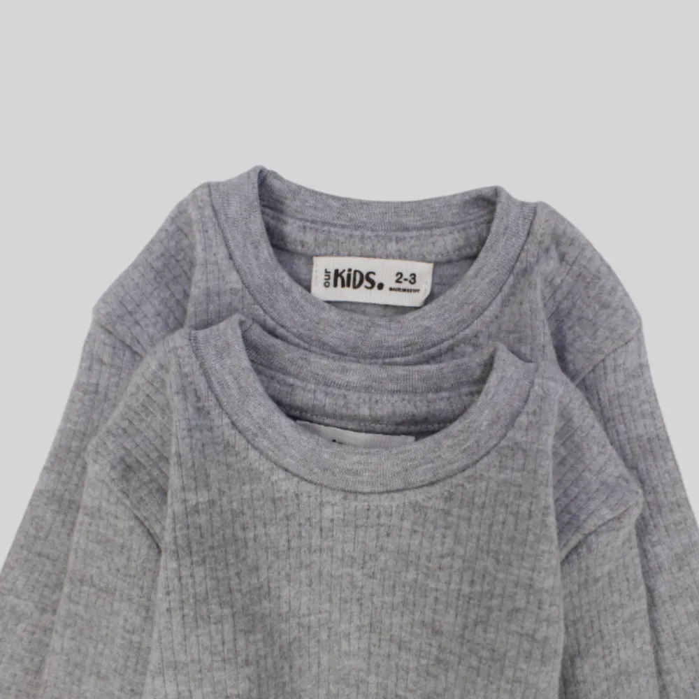 Grey Long-Sleeved Thermal Top Pack