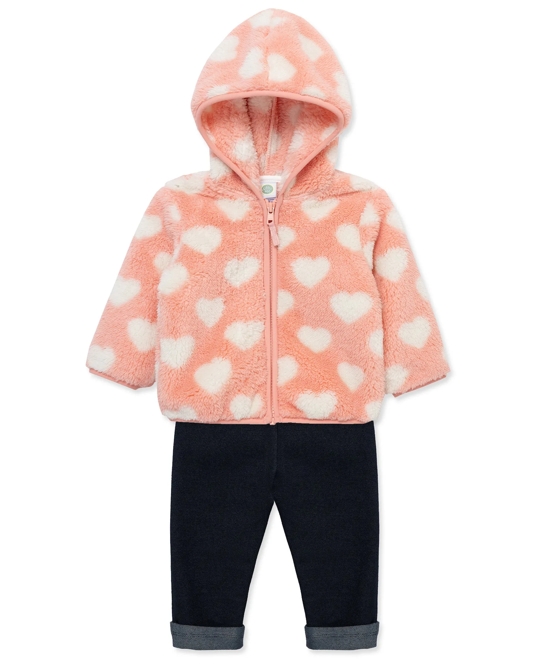 Heart 3-Piece Sherpa Jacket Set (2T-4T)