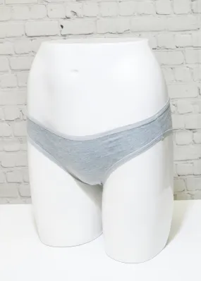 Her. Cotton Stretch Thong - Grey