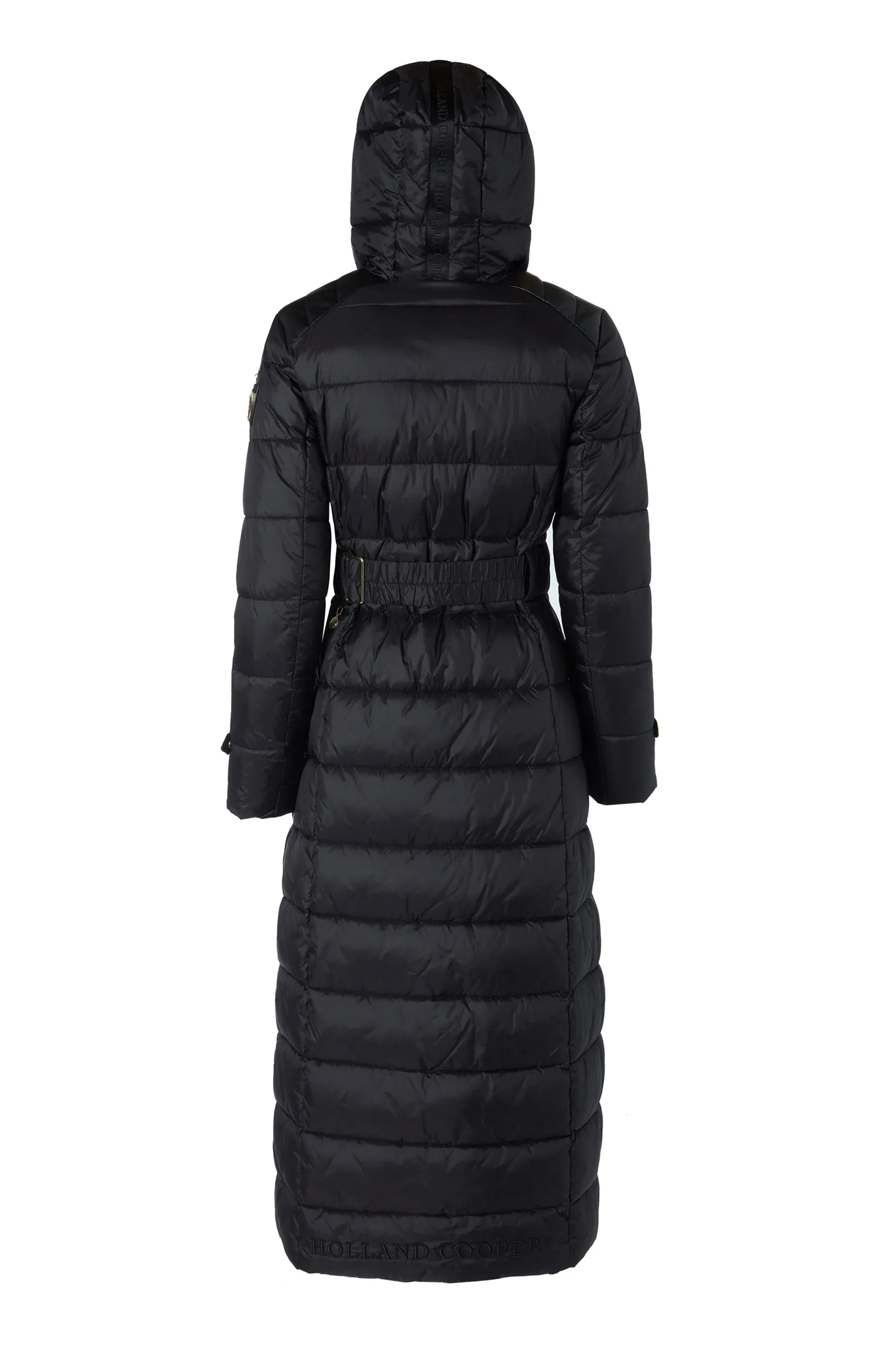 Holland Cooper Arosa Quilted Longline Ladies Coat in Black