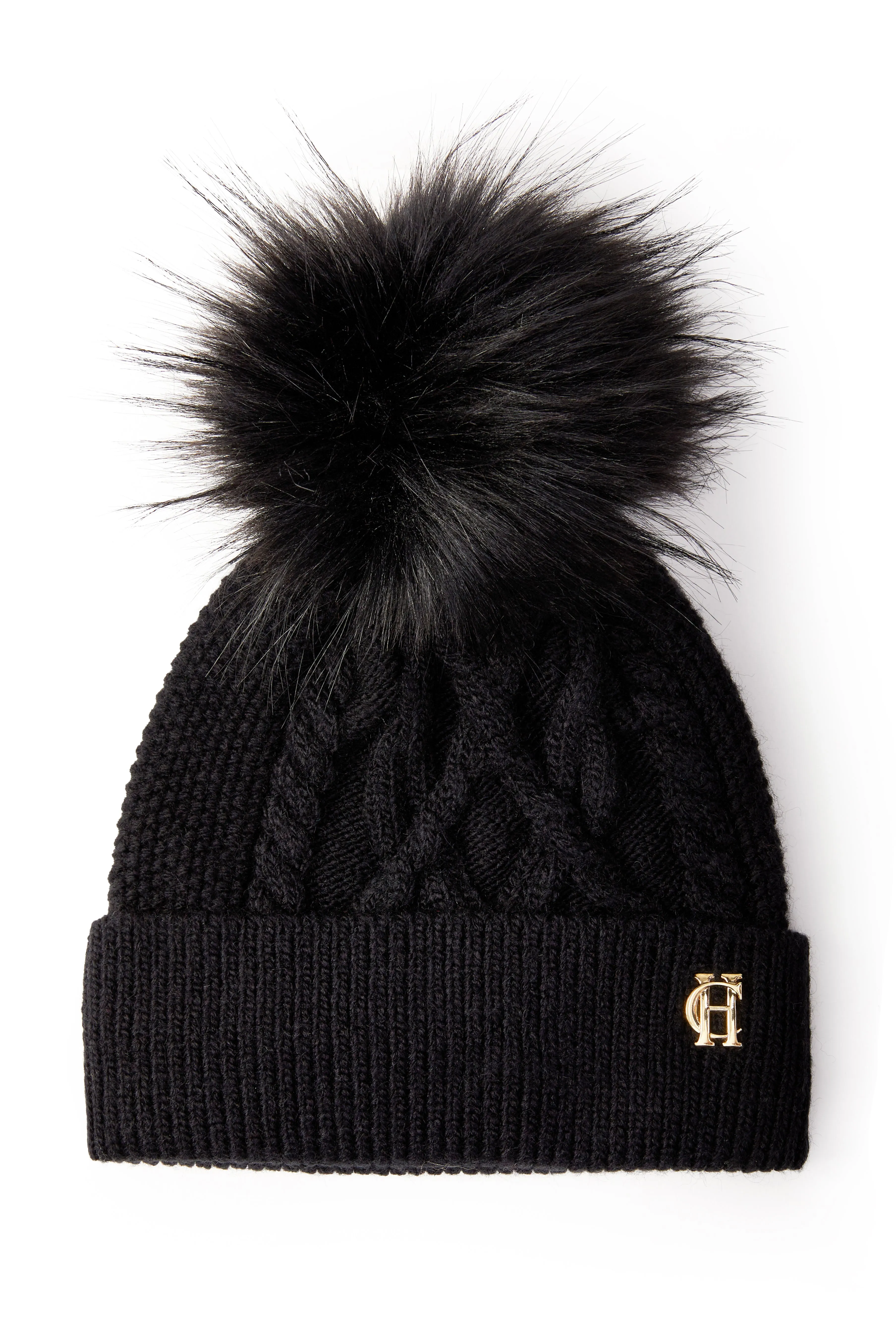 Holland Cooper Cortina Ladies Bobble Hat in Black