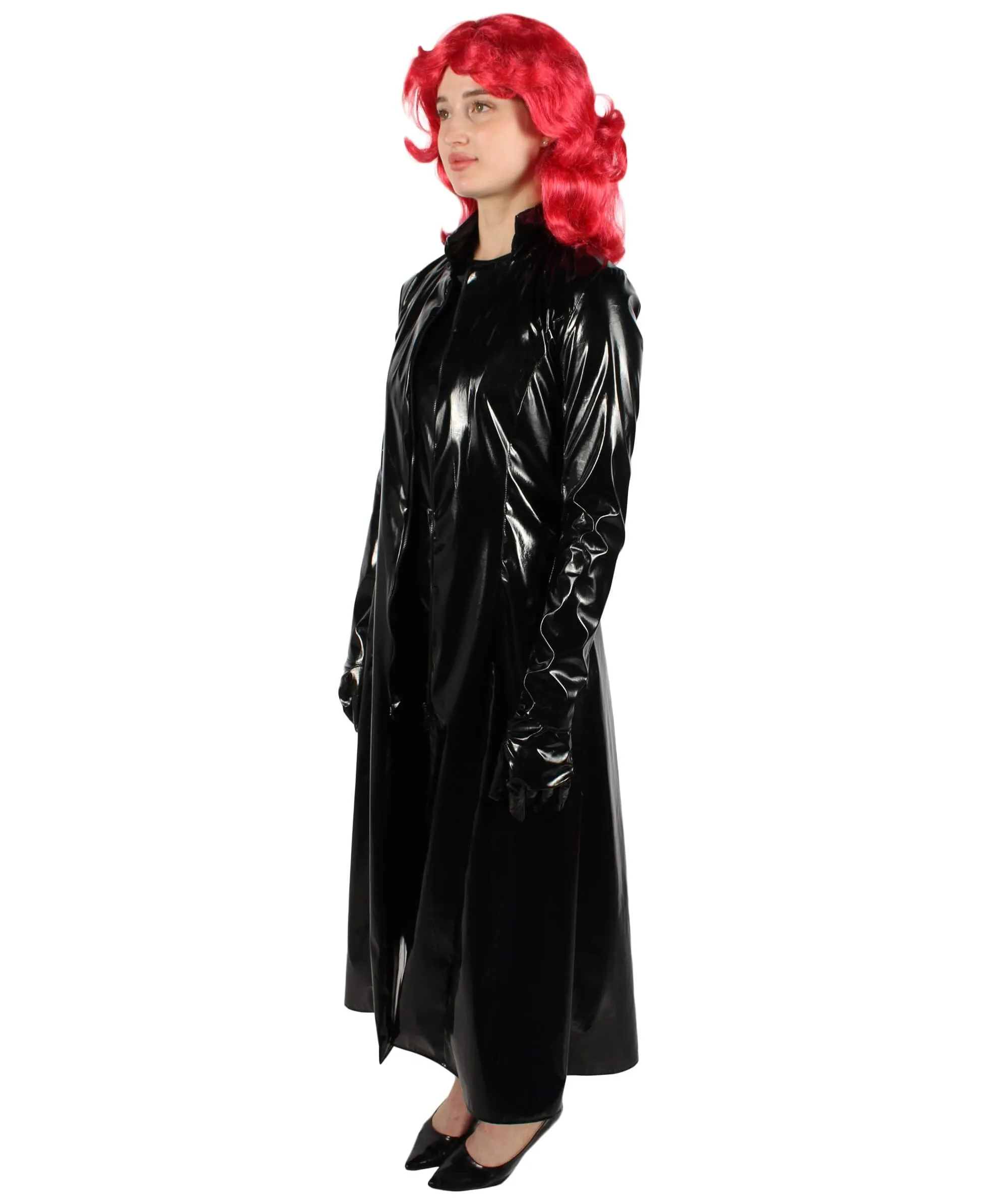 HPO Adult Woman Science Fiction Movie Black Overcoat Costume , Multiple Size Options