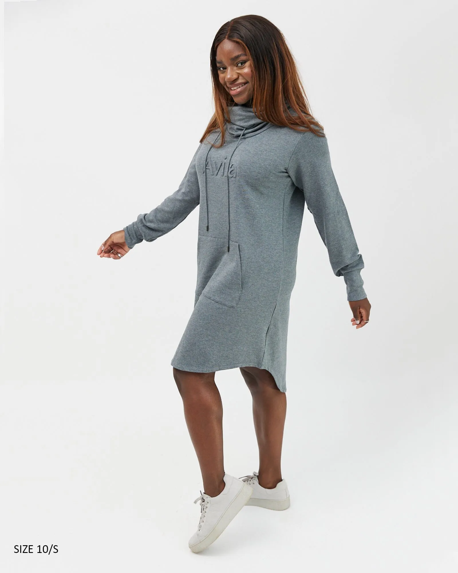 Isla cowl neck dress - charcoal grey