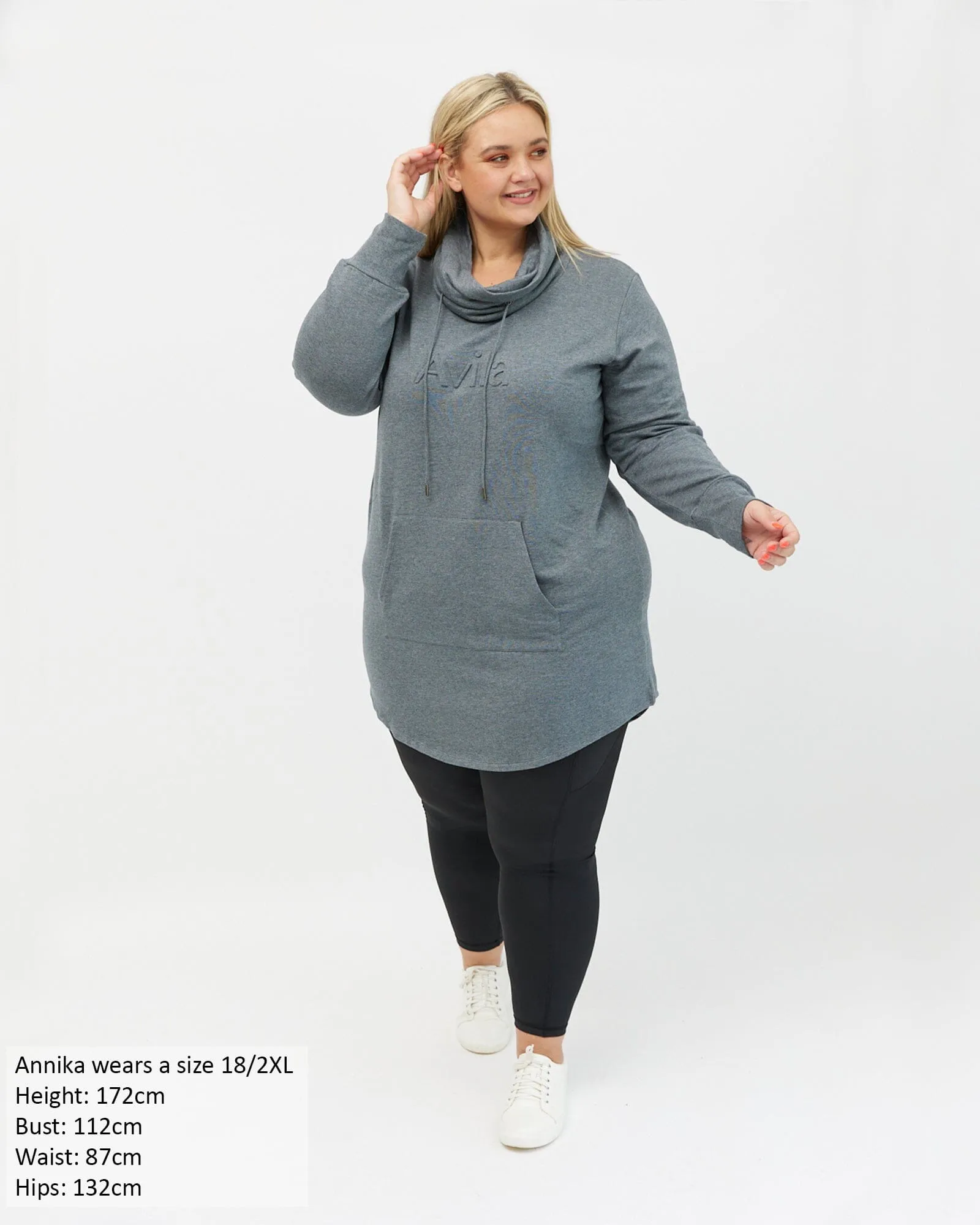 Isla cowl neck dress - charcoal grey