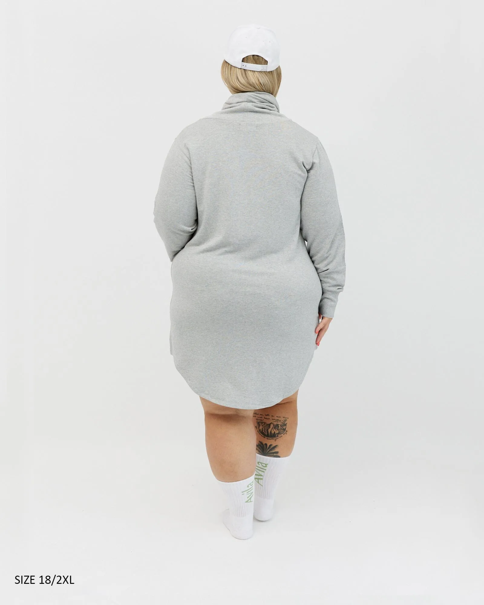 Isla cowl neck dress - light grey