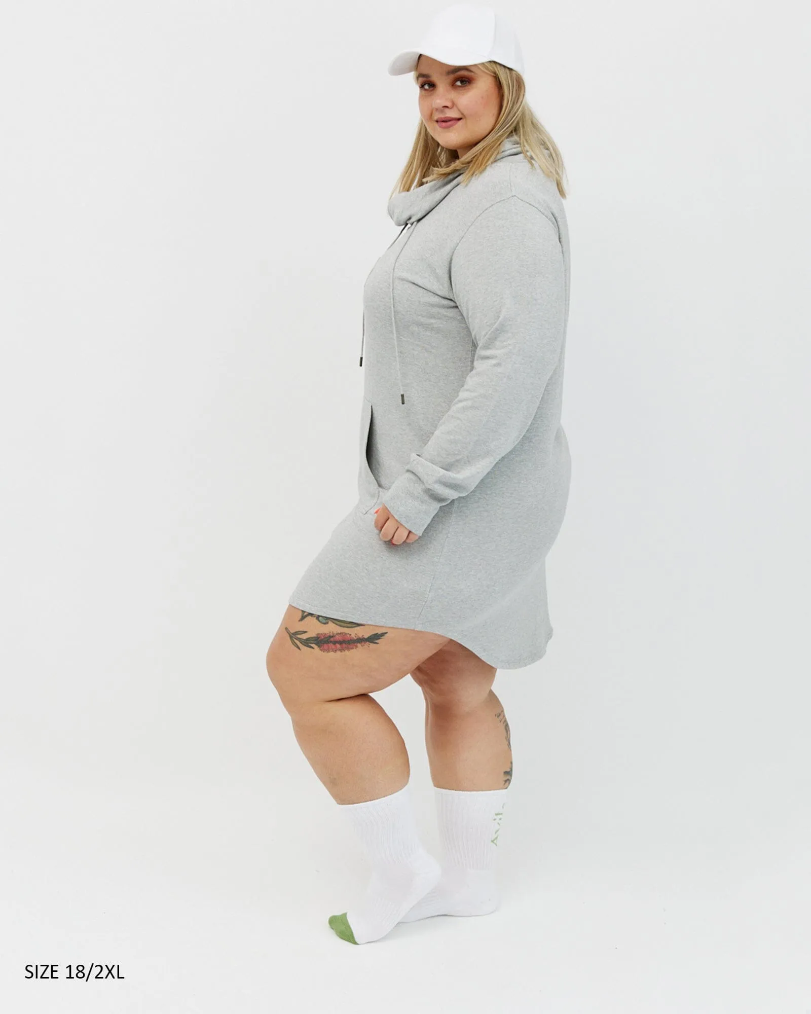 Isla cowl neck dress - light grey