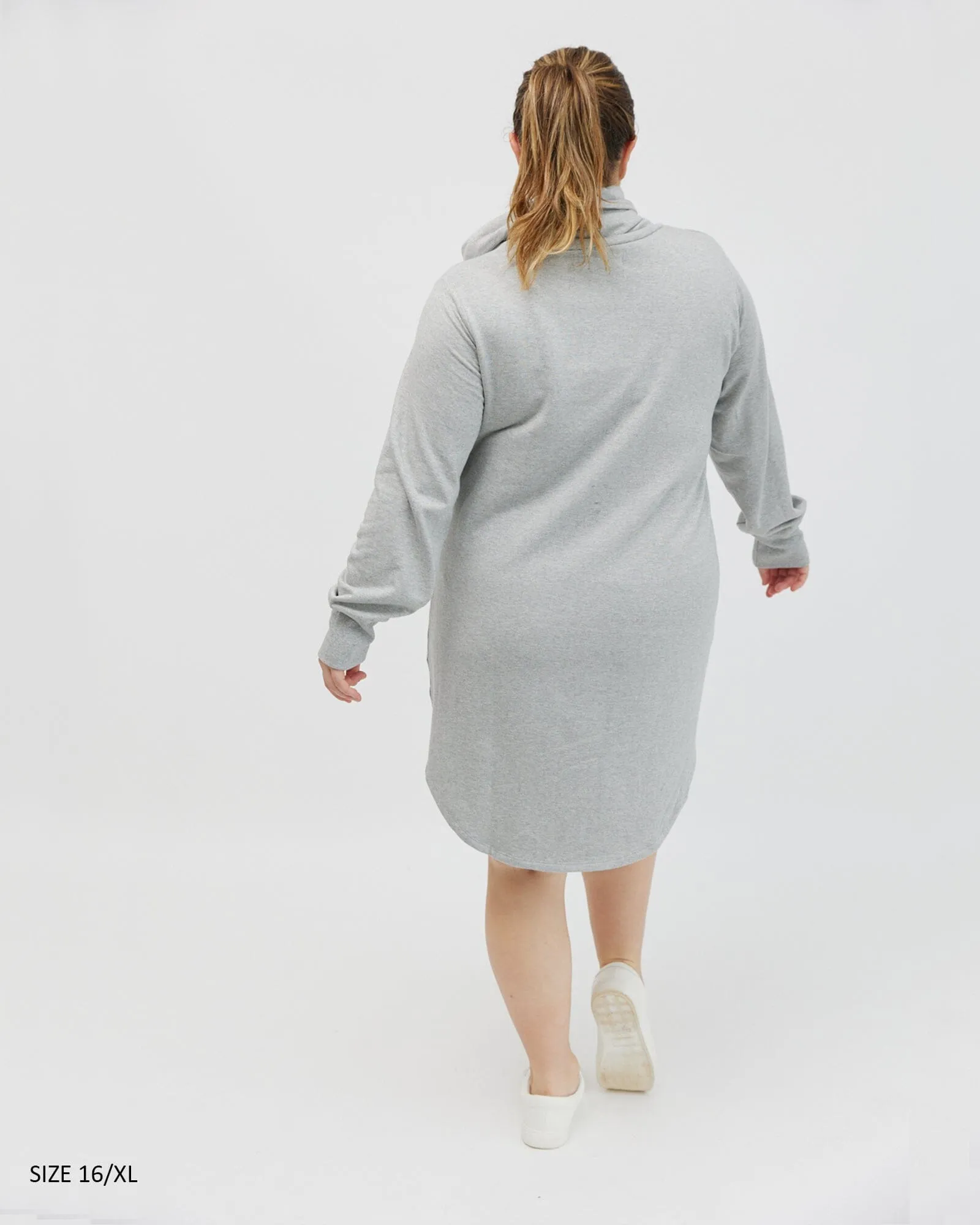 Isla cowl neck dress - light grey