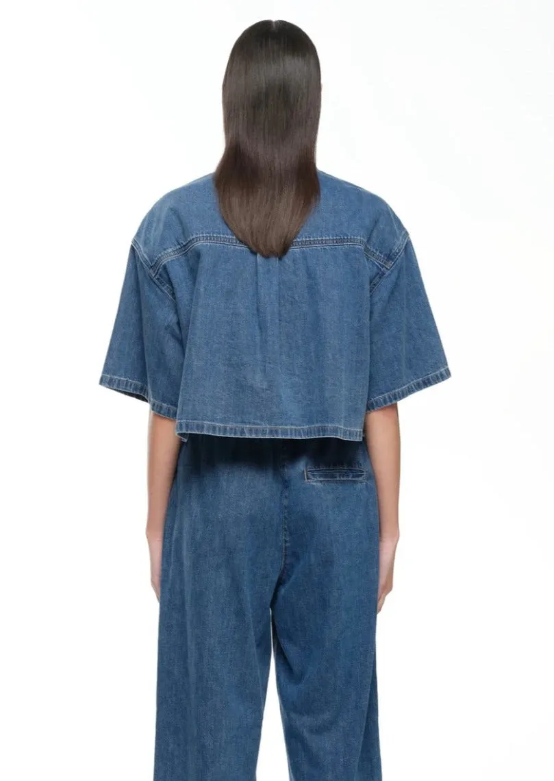 Jac   Mooki Lola Shirt Mid Indigo