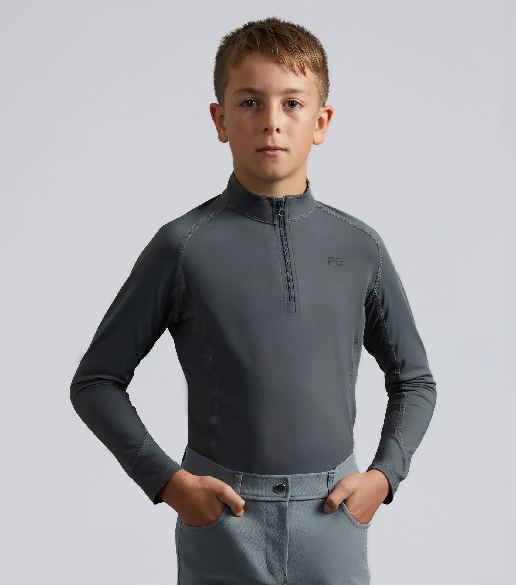 Junior Ombretta Technical Riding Top Anthracite Grey