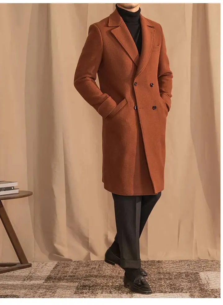 Kingsman Tan Double Breasted OverCoat by Italian Vega® (Latest Edition)