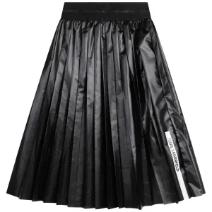 KL Black Logo Pleated Skirt