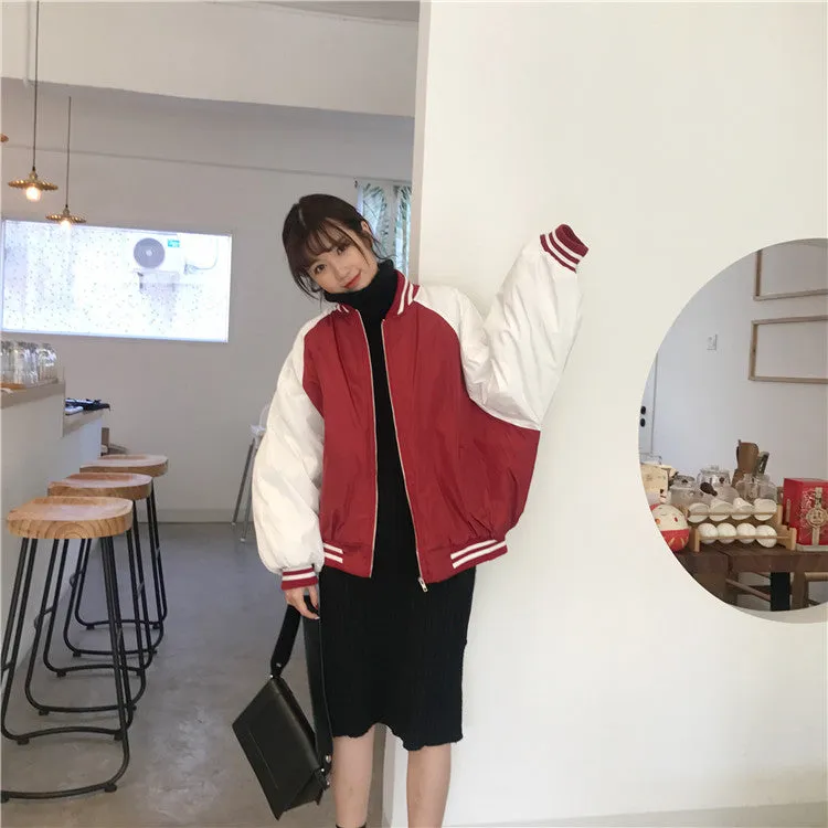 [Korean Style] Kazo Burgandy Bomber Jacket