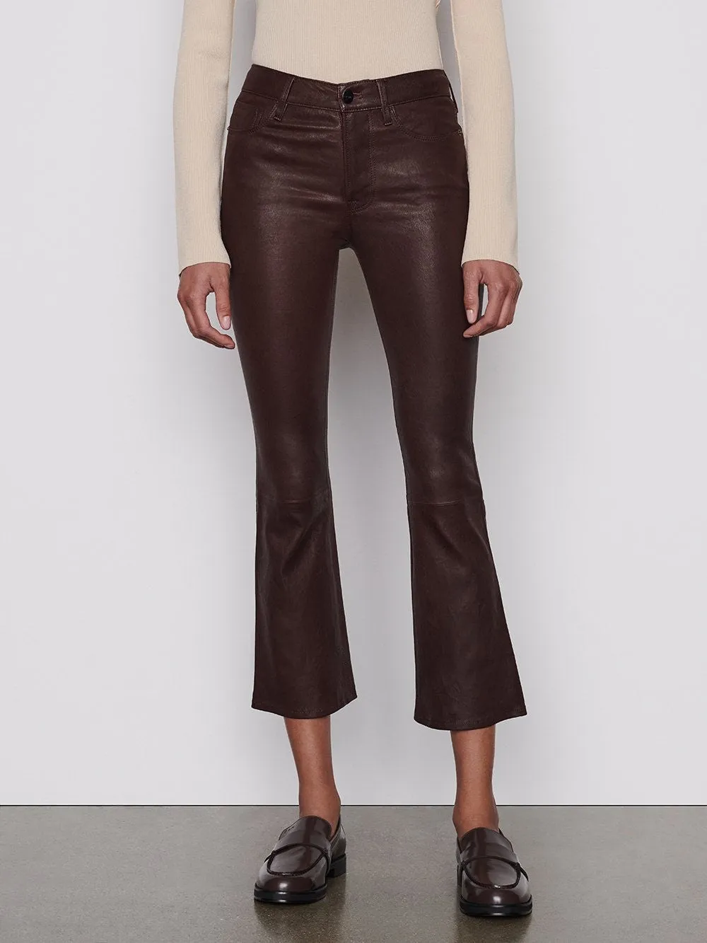 Leather Le Crop Mini Boot - Espresso