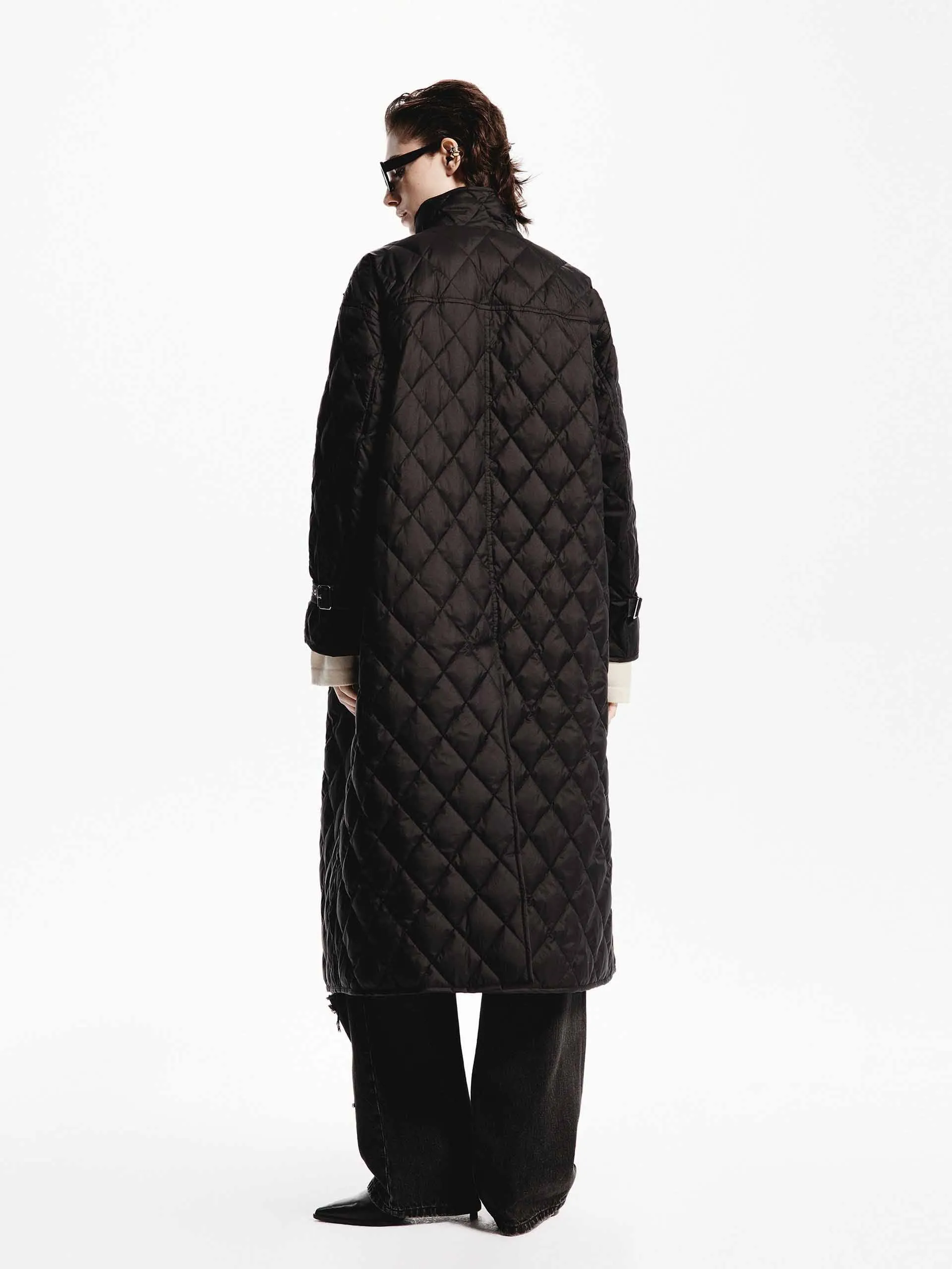 Long Quilted Down Coat