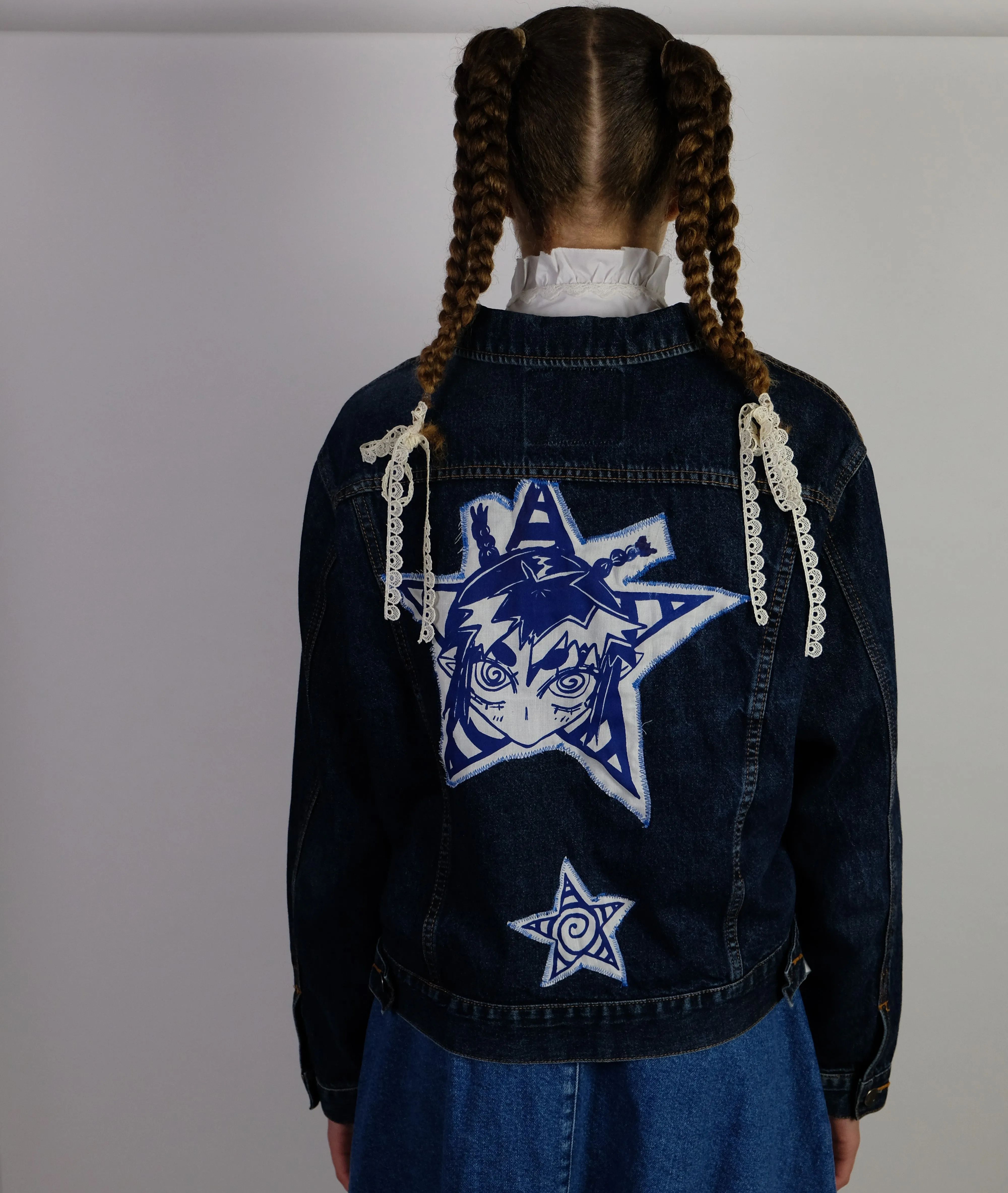 Manga Denim Cropped Jacket- Large