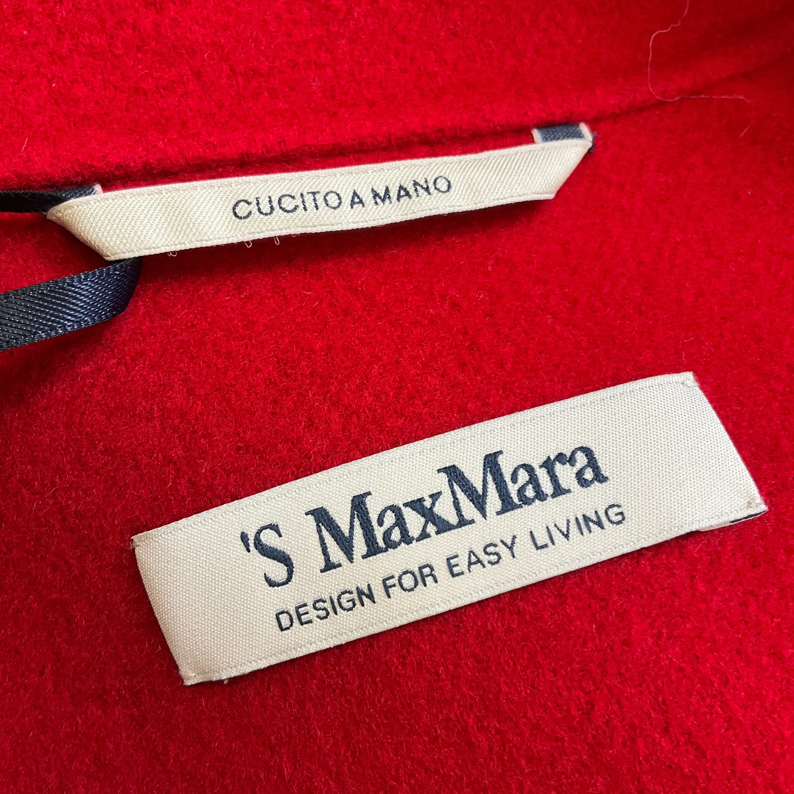 Max Mara 'S Red Belted Wool Coat