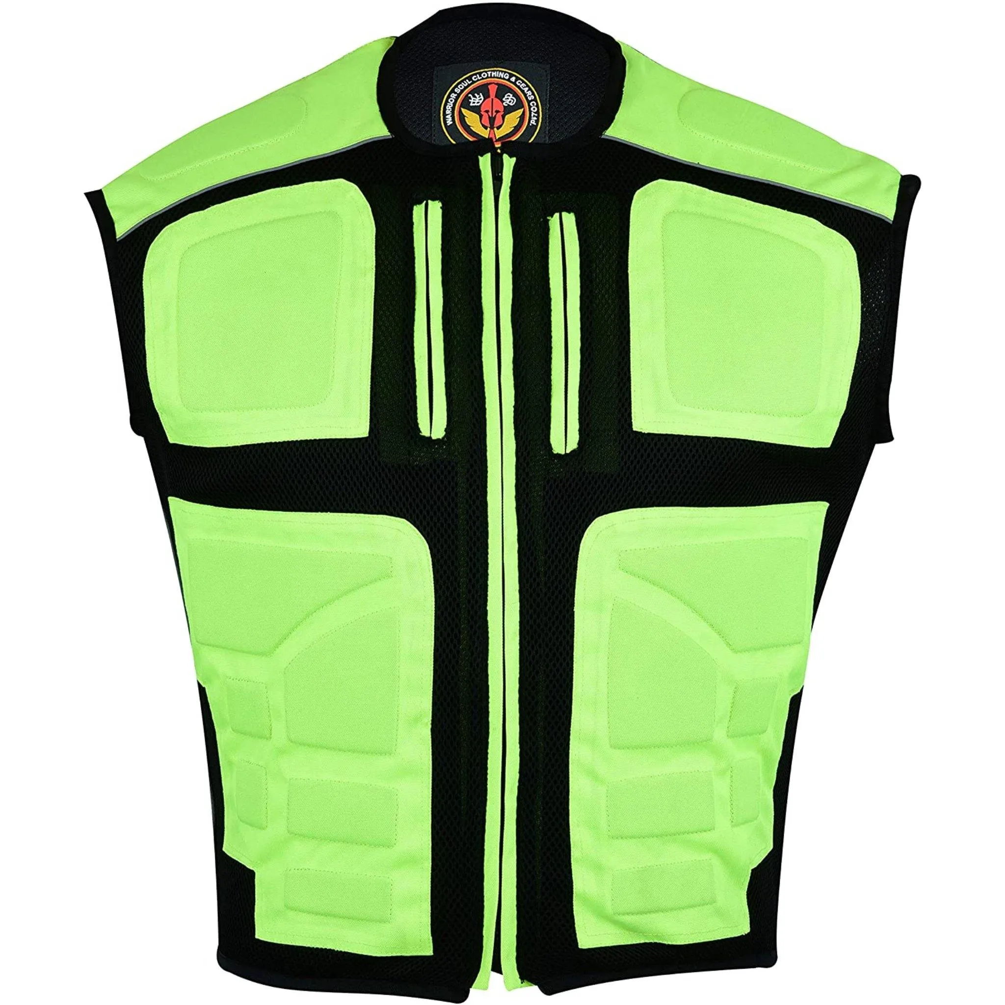 Men's Textile Mesh Motorcycle Hi Vis Vest, Men's Padded Motorbike Vest Waistcoat, Hi Viz Mens Clothes, Reflective Mens Vest