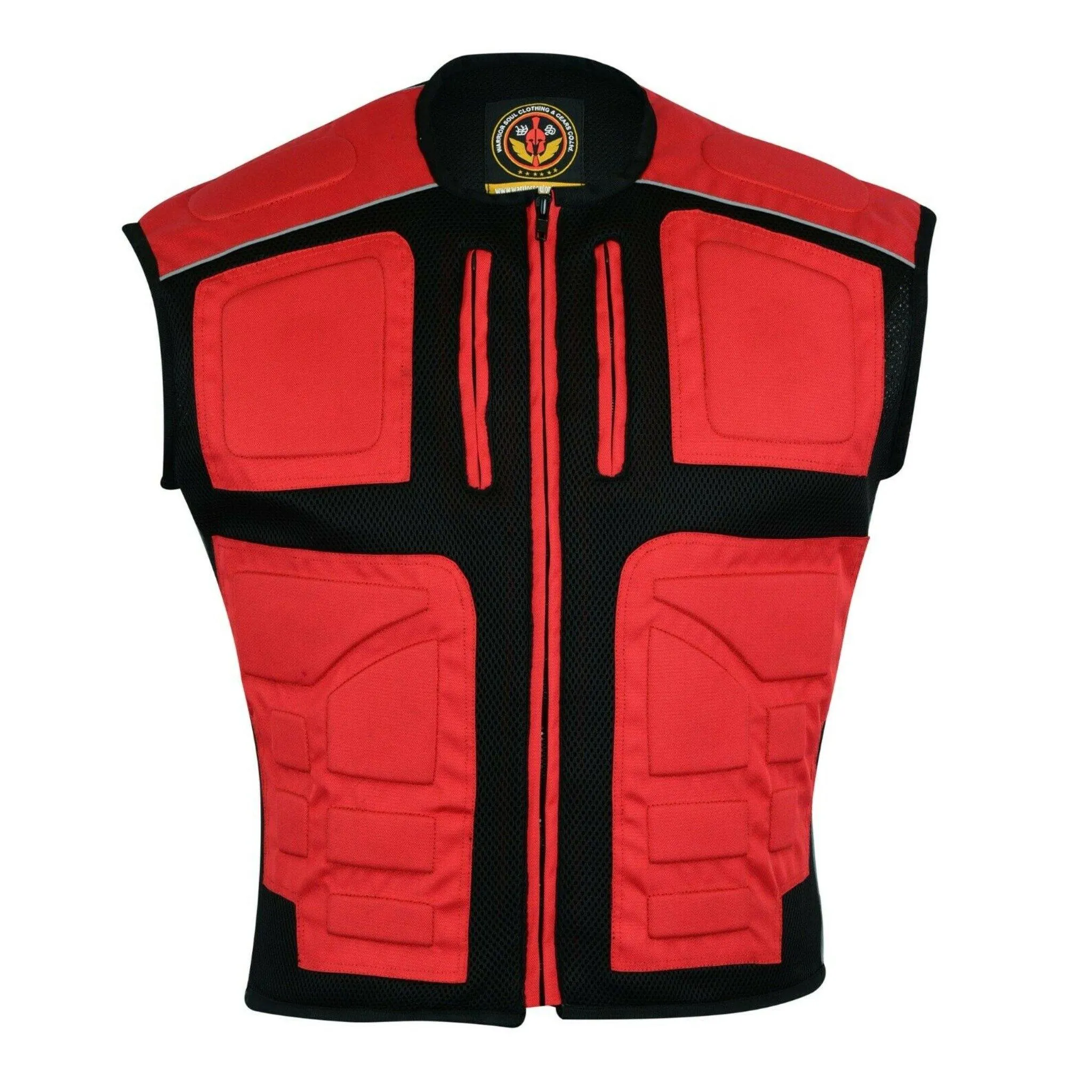 Men's Textile Mesh Motorcycle Hi Vis Vest, Men's Padded Motorbike Vest Waistcoat, Hi Viz Mens Clothes, Reflective Mens Vest