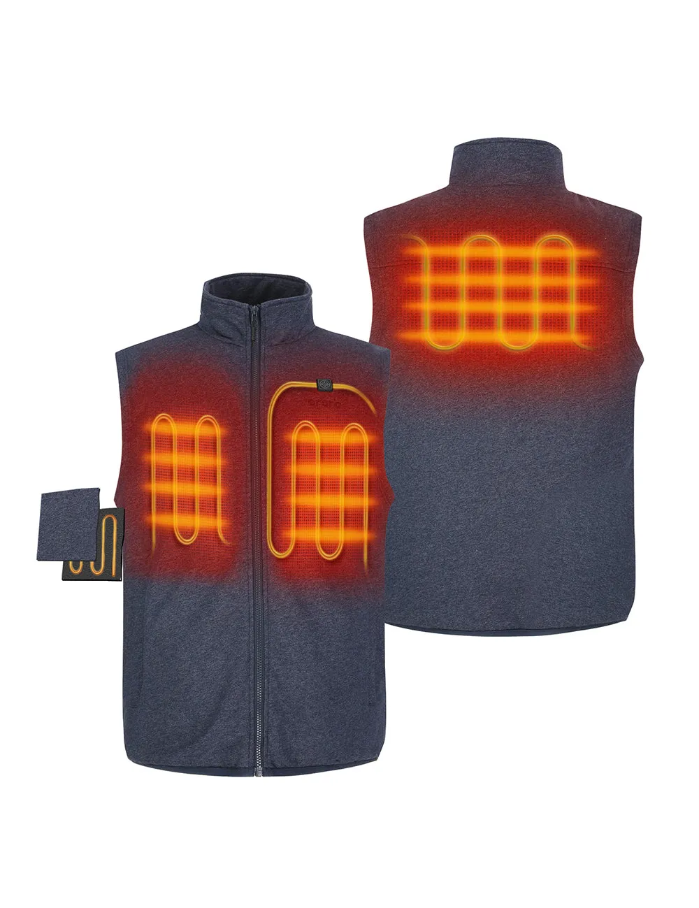 Men's UltraSoft Heated Fleece Vest - Blue