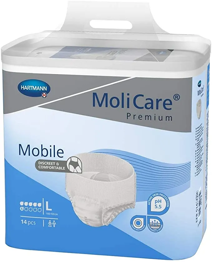 MoliCare Premium Mobile Underwear, Large, Case/56 (4/14s)