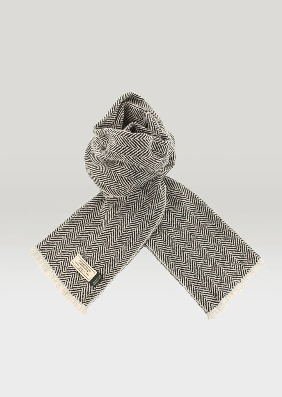 Mucros Donegal Scarf | Grey Herringbone