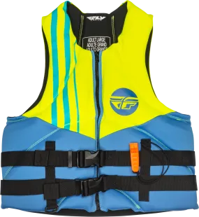 NEOPRENE FLOTATION VEST BLUE/HI-VIS/TEAL MD