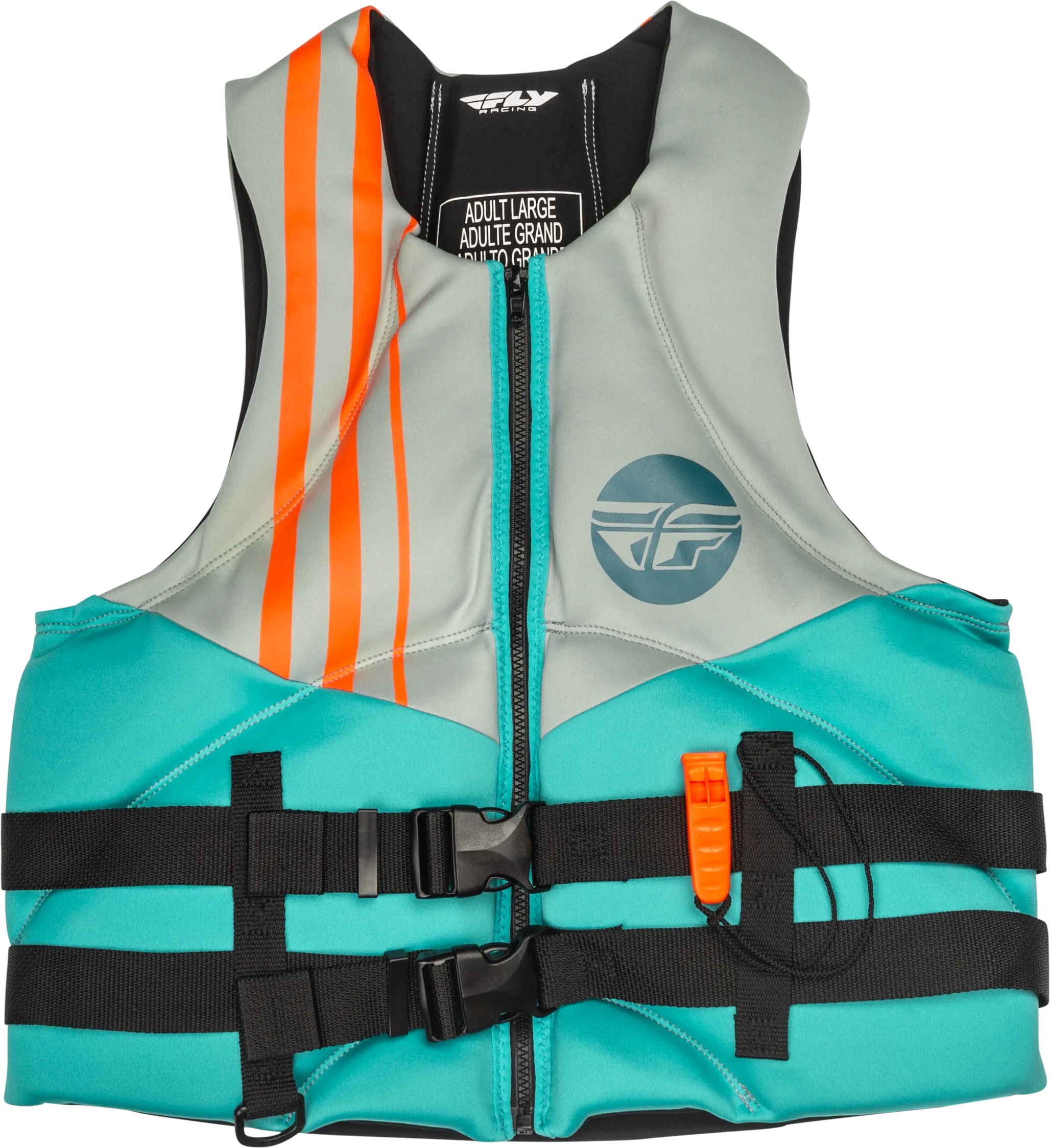 NEOPRENE FLOTATION VEST TEAL/GREY/ORANGE 3X