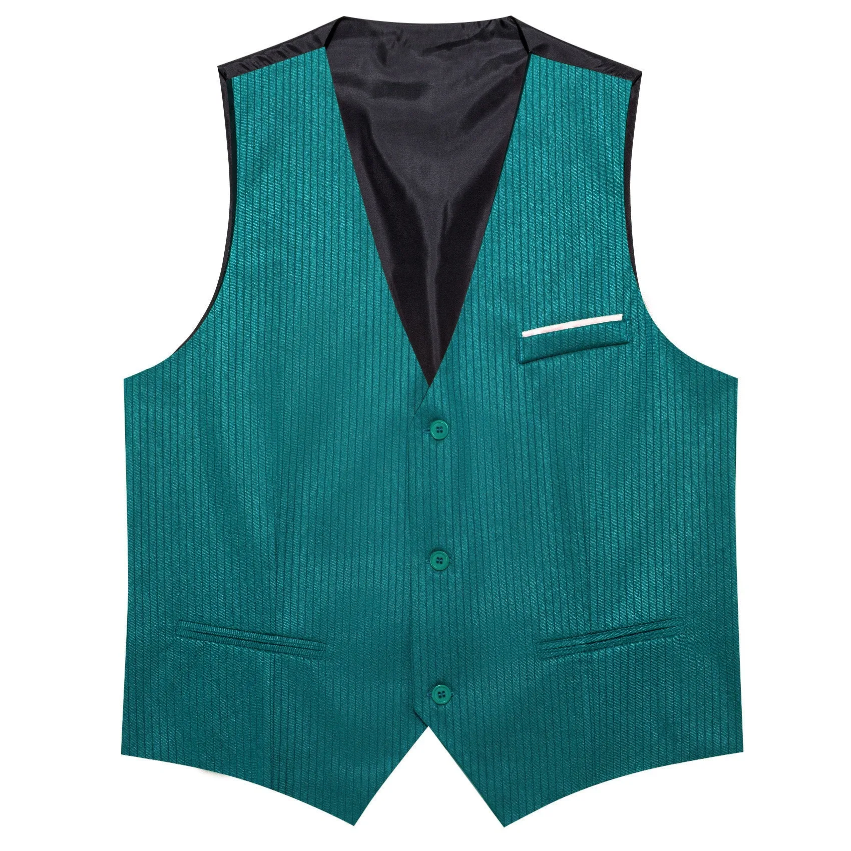 Nile Blue Solid Men's V-Neck Business Vest