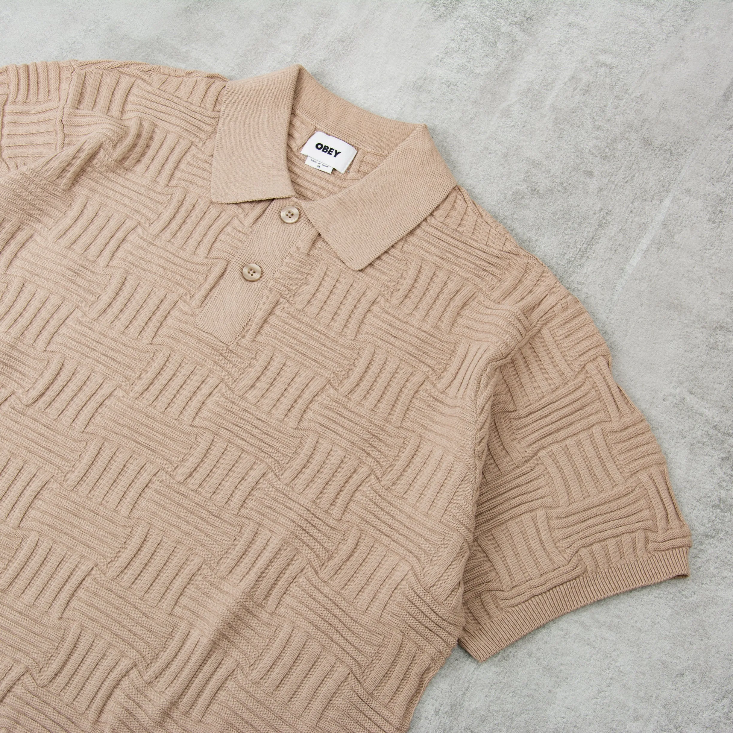 Obey Alfred Polo Sweater S/S - Silver Grey