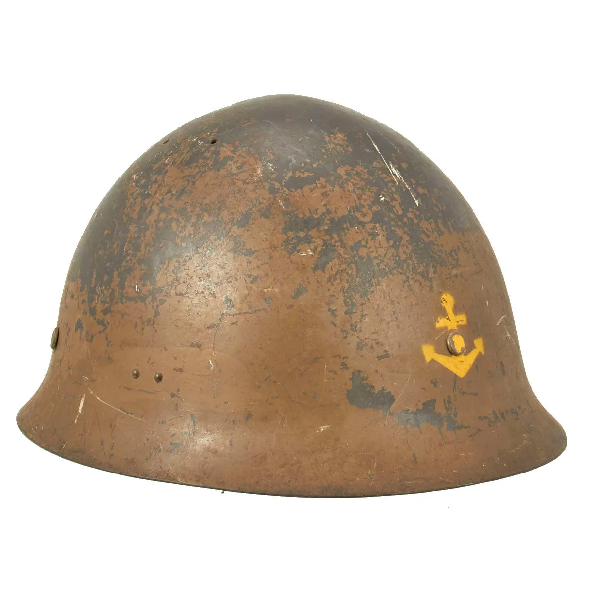 Original Japanese WWII Special Naval Landing Forces (SNLF) Helmet with Complete Liner