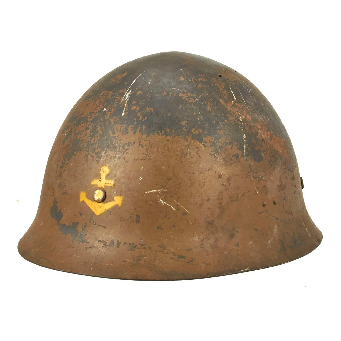 Original Japanese WWII Special Naval Landing Forces (SNLF) Helmet with Complete Liner