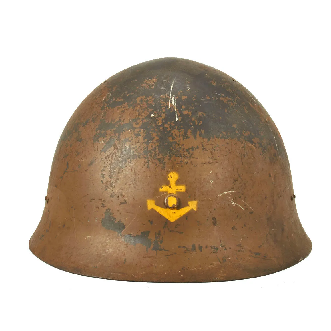 Original Japanese WWII Special Naval Landing Forces (SNLF) Helmet with Complete Liner