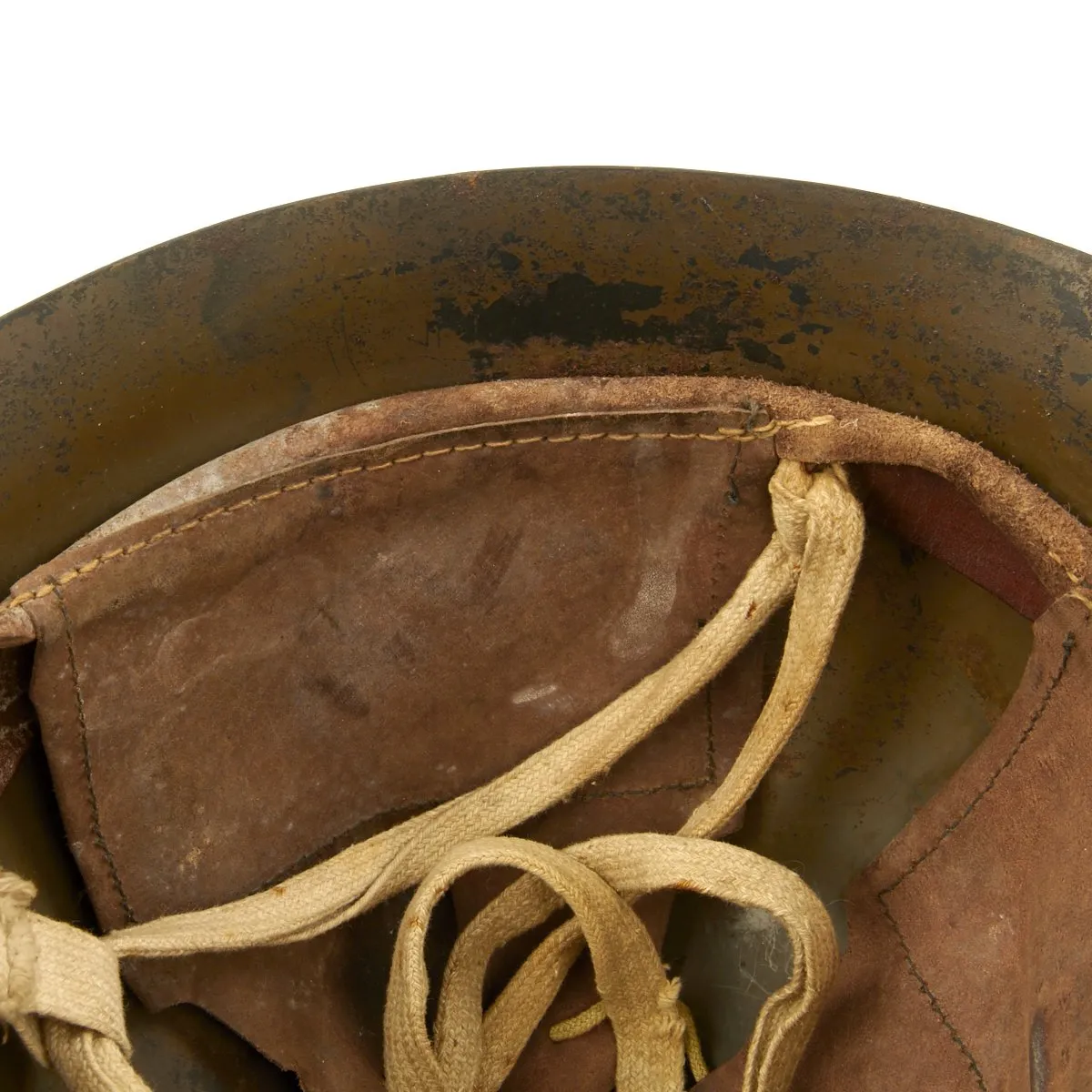 Original WWII Japanese Special Naval Landing Forces (SNLF) Helmet with Metal Badge Insignia