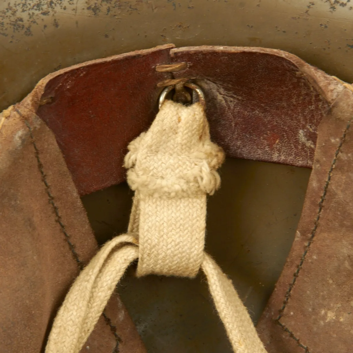 Original WWII Japanese Special Naval Landing Forces (SNLF) Helmet with Metal Badge Insignia