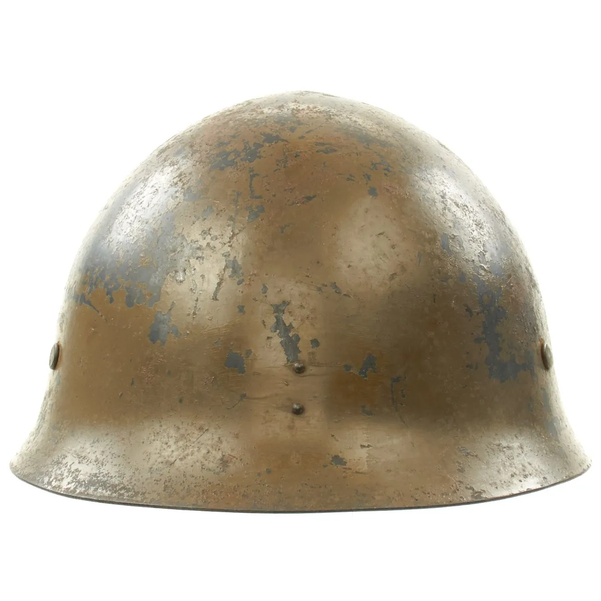 Original WWII Japanese Special Naval Landing Forces (SNLF) Helmet with Metal Badge Insignia