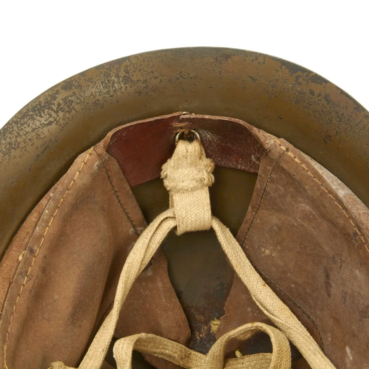 Original WWII Japanese Special Naval Landing Forces (SNLF) Helmet with Metal Badge Insignia